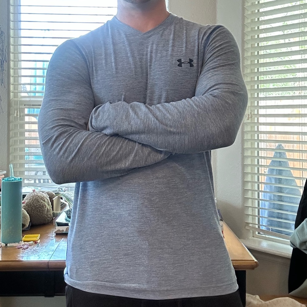 Large Blue triblend ColdGear Under Armour Long Sleeve shirt